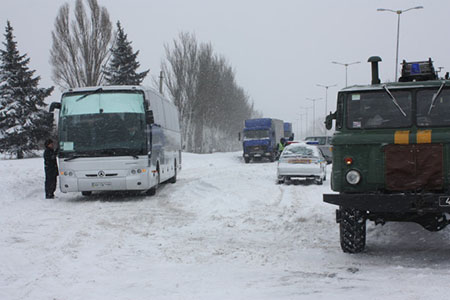 Restored bus Donetsk — Mariupol